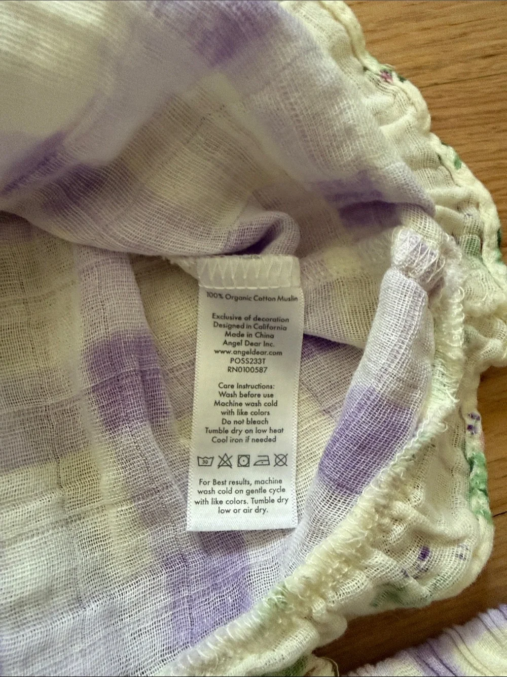 tullabee Lavender Check Sundress with Floral Ties - organic cotton muslin
